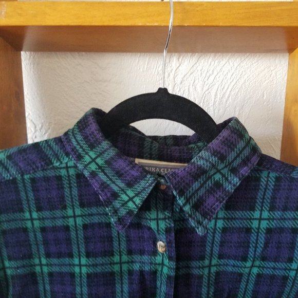 Erika Classics Plaid Shirt and Corduroy Vest M/L - Picture 4 of 10